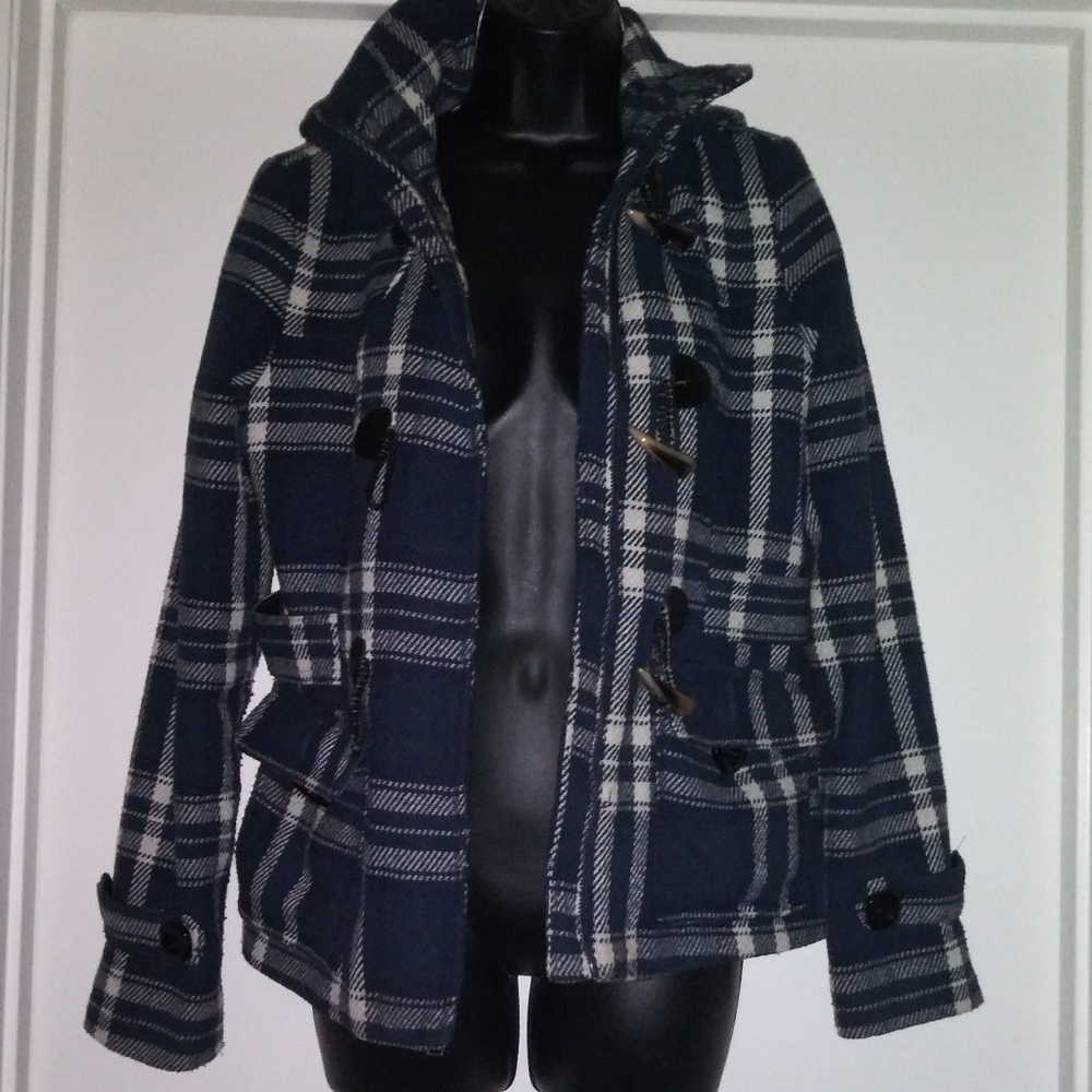 ♡ CELEBRITY PINK Blue Plaid Jacket  Coat Women Jun